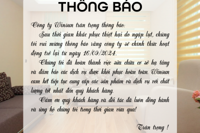 THÔNG BÁO: WINSUN CHÍNH THỨC HOẠT ĐỘNG TRỞ LẠI SAU NGẬP LỤT